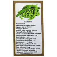 6 Degrees East Heirloom Veg Seeds - Peas - Round Pea